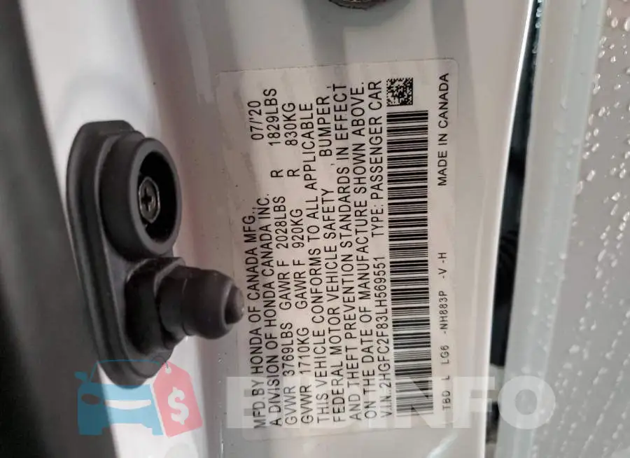 2HGFC2F83LH569551 Photo# 12