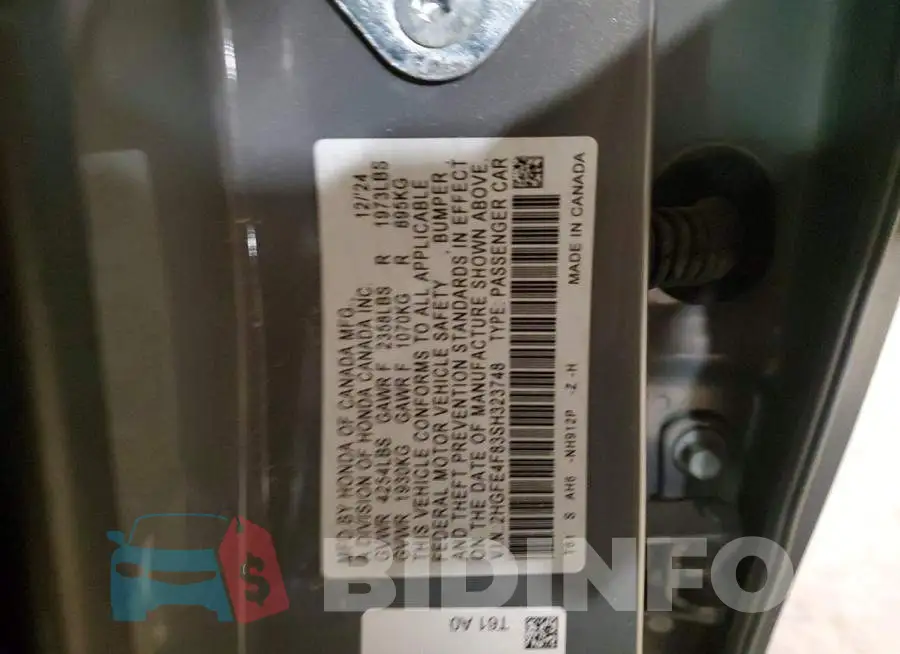 2HGFE4F83SH323748 Photo# 12