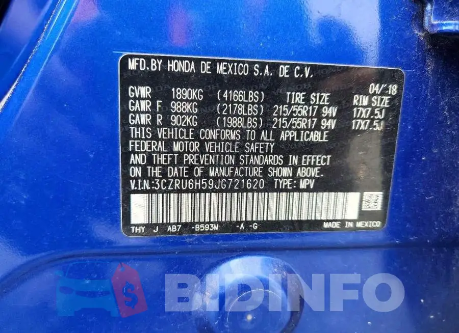 3CZRU6H59JG721620 Photo# 13
