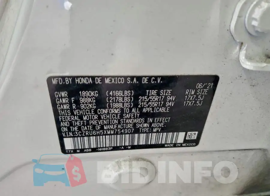 3CZRU6H5XMM754907 Photo# 13