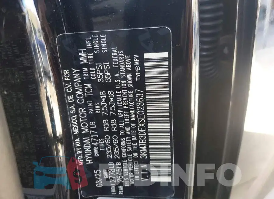 3KMJB3DEXSE023637 Photo# 14