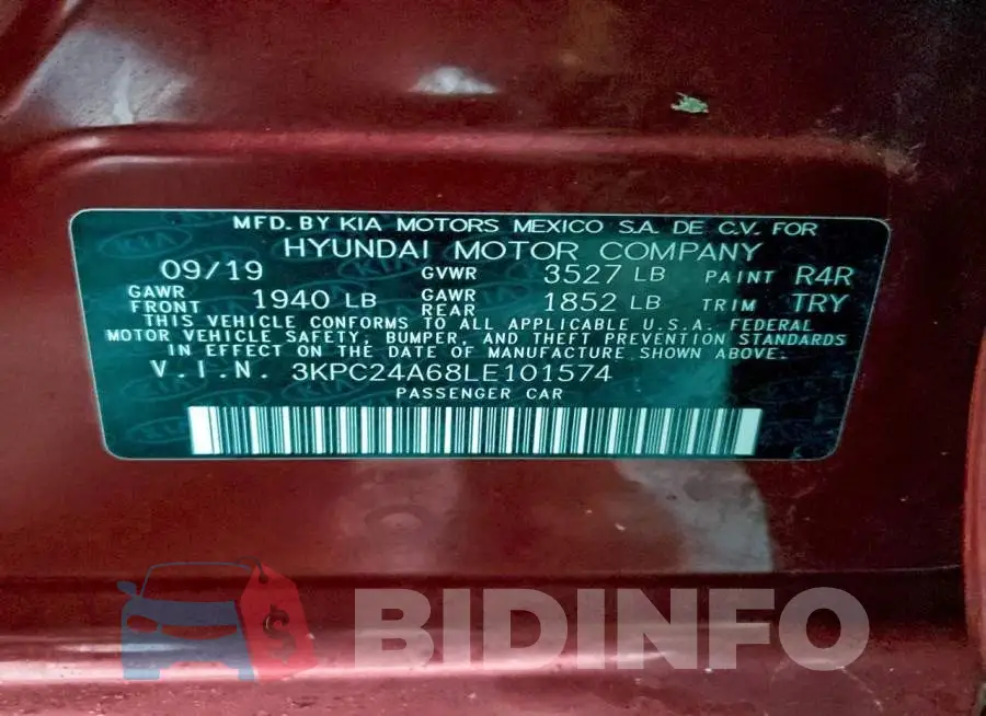 3KPC24A68LE101574 Photo# 12