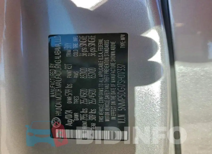 5NMP5DG17SH017337 Photo# 13