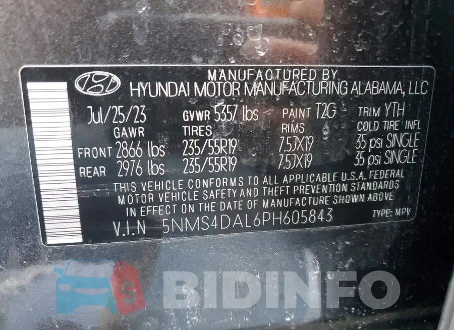 5NMS4DAL6PH605843 Photo# 14