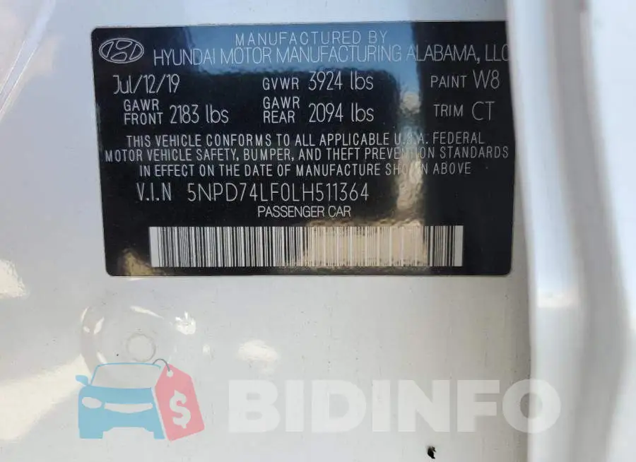 5NPD74LF0LH511364 Photo# 12
