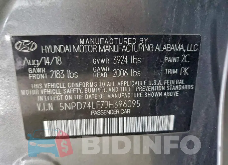 5NPD74LF7JH396095 Photo# 12