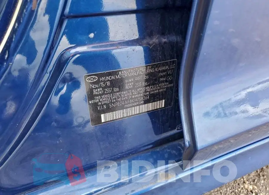 5NPE24AF8KH758264 Photo# 12