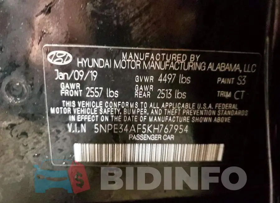 5NPE34AF5KH767954 Photo# 12
