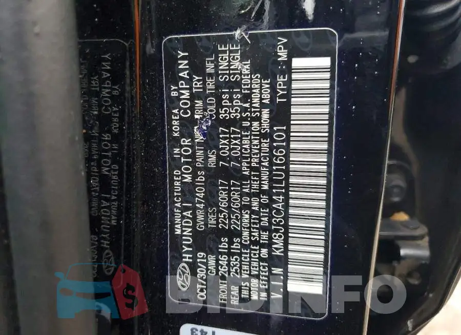 KM8J3CA41LU166101 Photo# 13