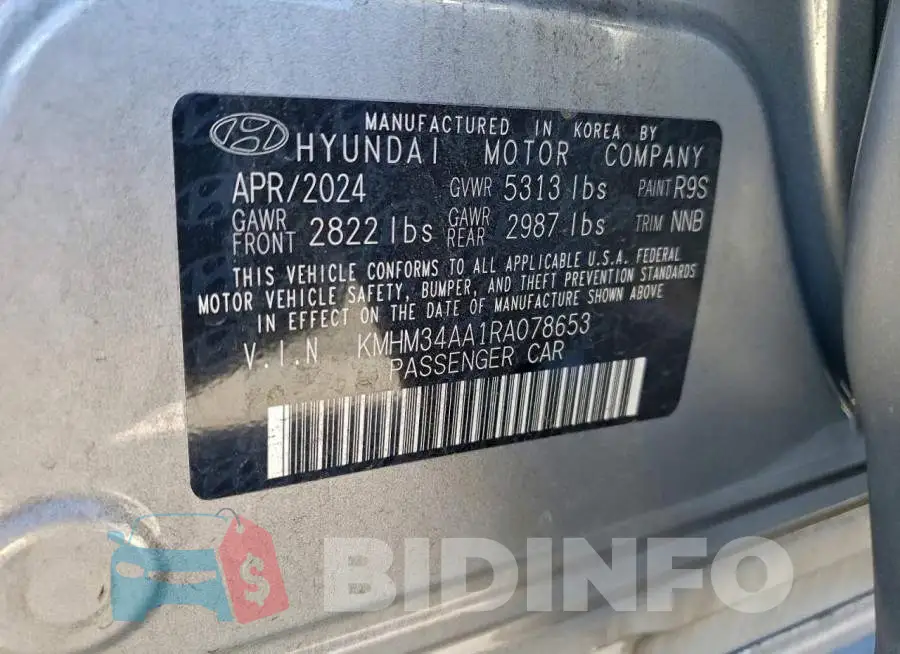 KMHM34AA1RA078653 Photo# 12