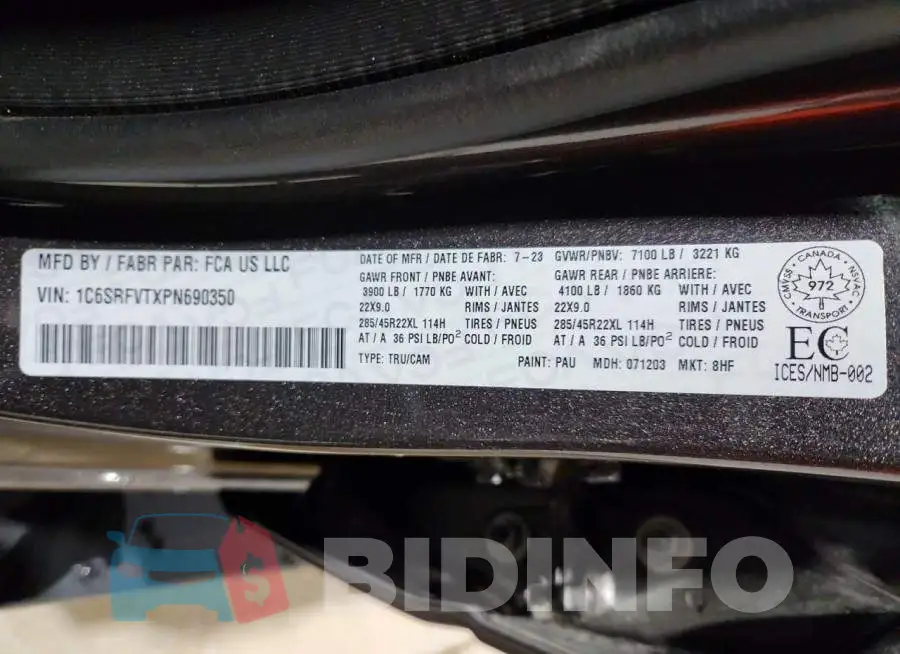 1C6SRFVTXPN690350 Photo# 12