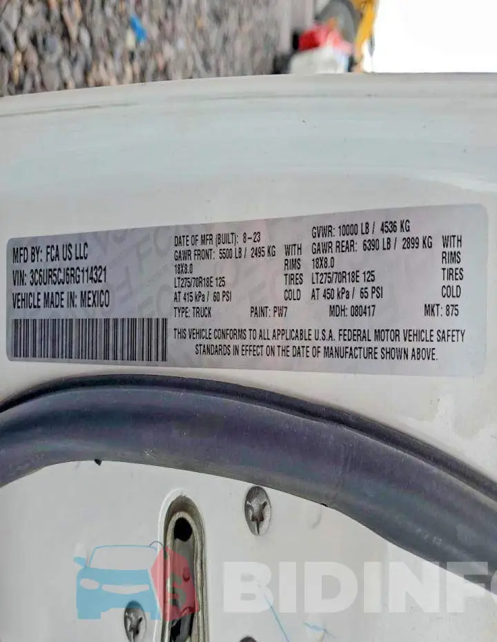 3C6UR5CJ6RG114321 Photo# 12