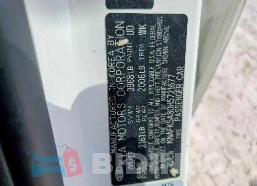 KNAFK5A80H5721677 Photo# 13