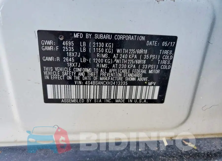 4S4BSANCXH3413335 Photo# 12