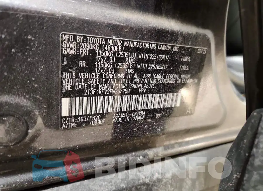 2T3F1RFV2PW357250 Photo# 12