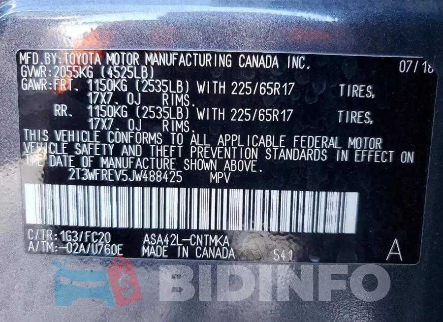 2T3WFREV5JW488425 Photo# 13