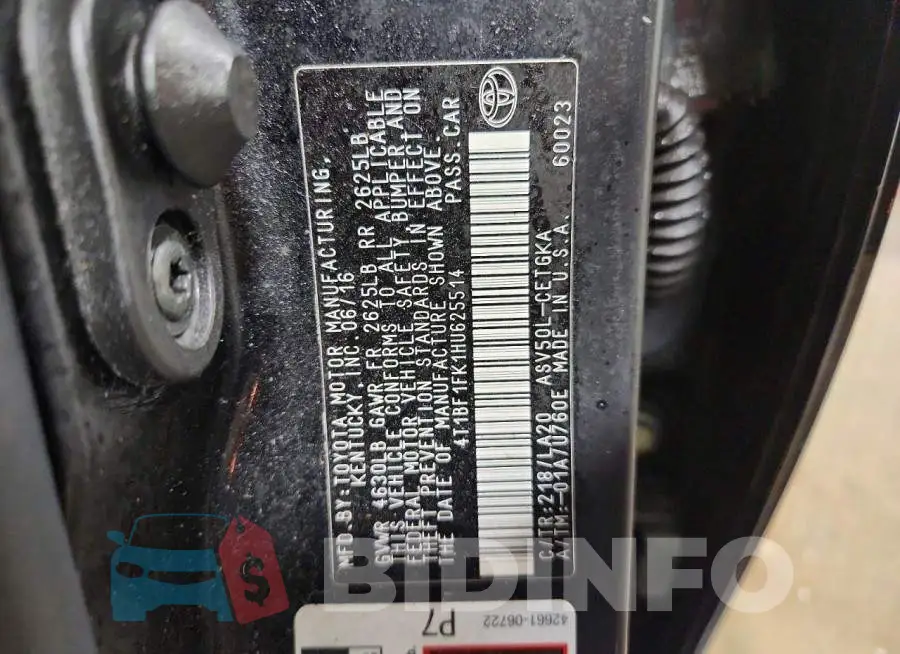 4T1BF1FK1HU625514 Photo# 12