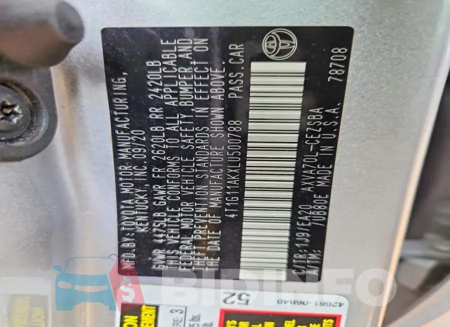 4T1G11AKXLU500788 Photo# 12