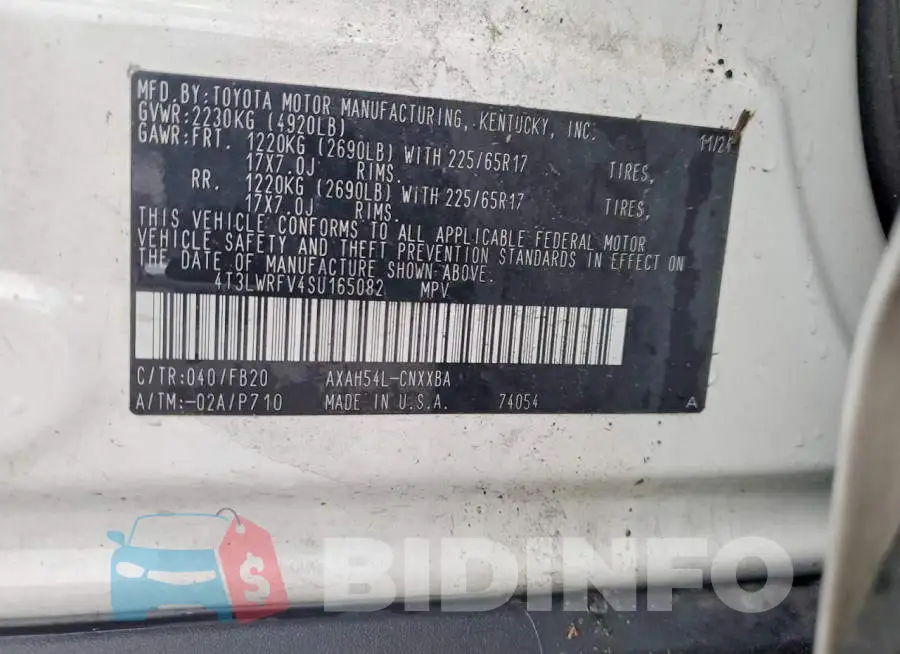 4T3LWRFV4SU165082 Photo# 14