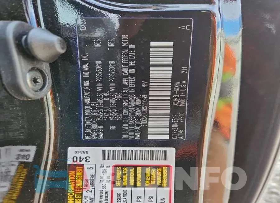 5TDCSKFCXRS117549 Photo# 13