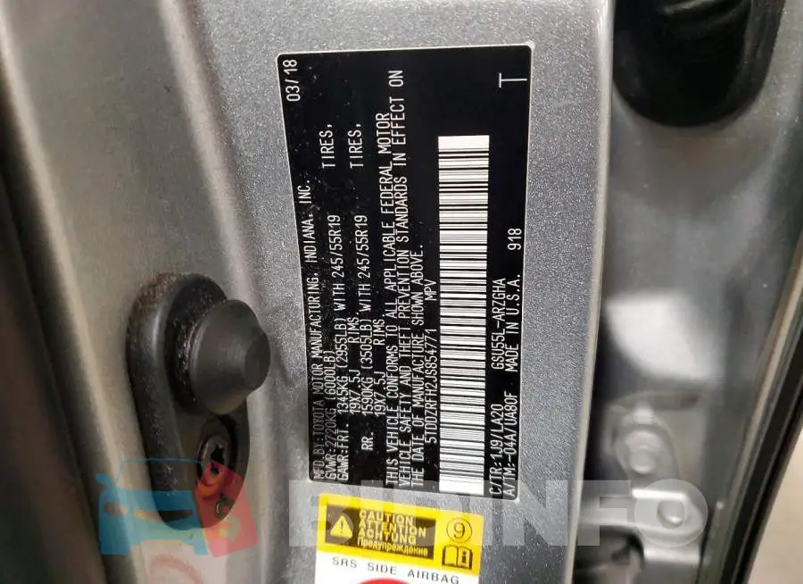 5TDDZRFH2JS854771 Photo# 12