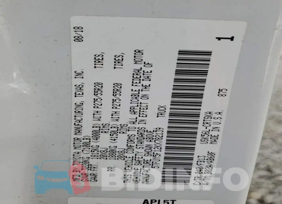 5TFUY5F12KX782139 Photo# 13