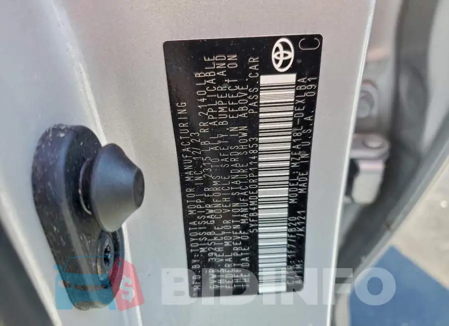 5YFB4MDE0RP114853 Photo# 12