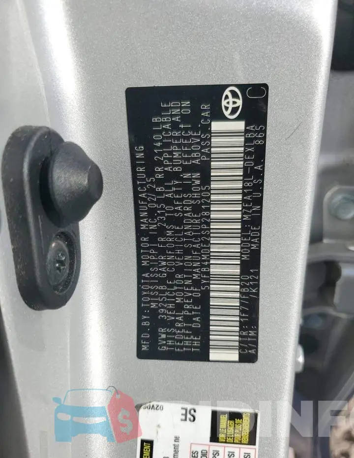 5YFB4MDE2SP281205 Photo# 13