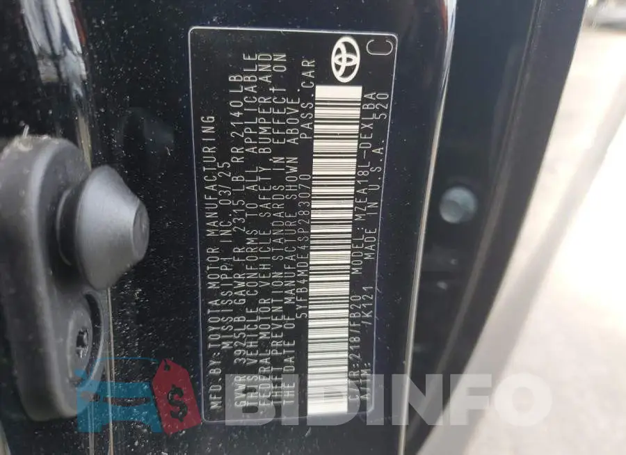5YFB4MDE4SP283070 Photo# 12