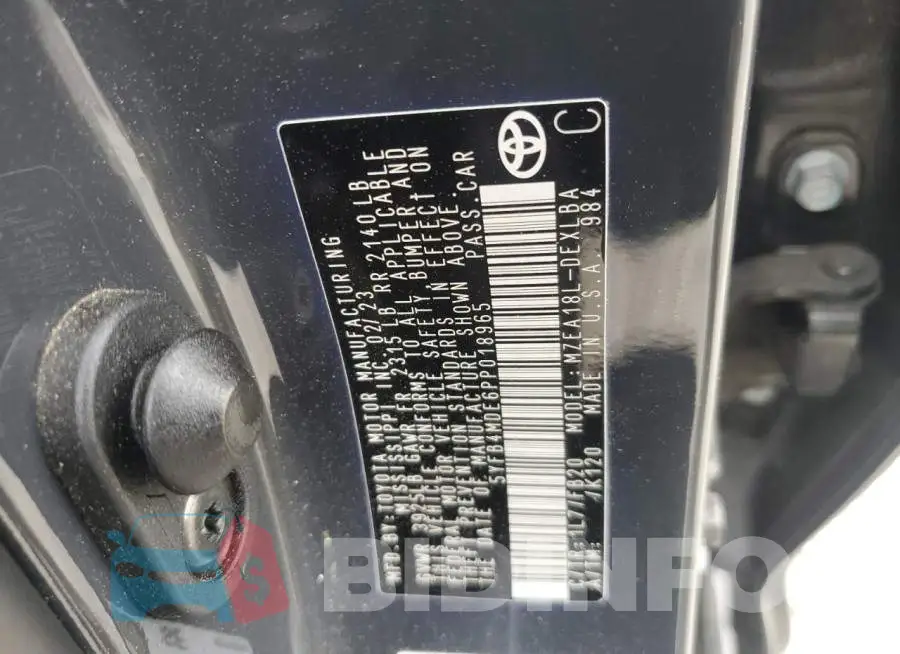 5YFB4MDE6PP018965 Photo# 12