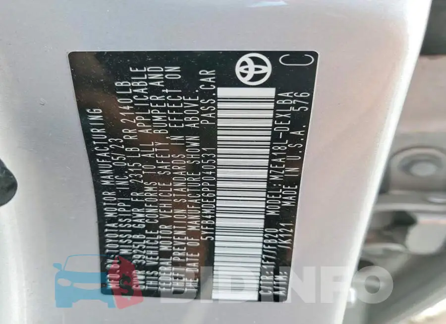 5YFB4MDE6PP040531 Photo# 12