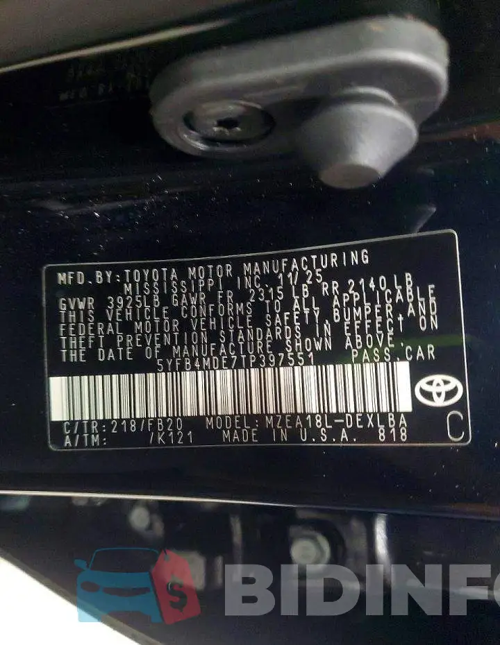 5YFB4MDE7TP397551 Photo# 12