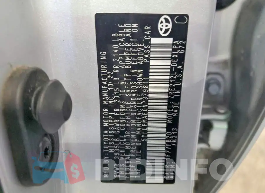 5YFEPMAE0NP379811 Photo# 12