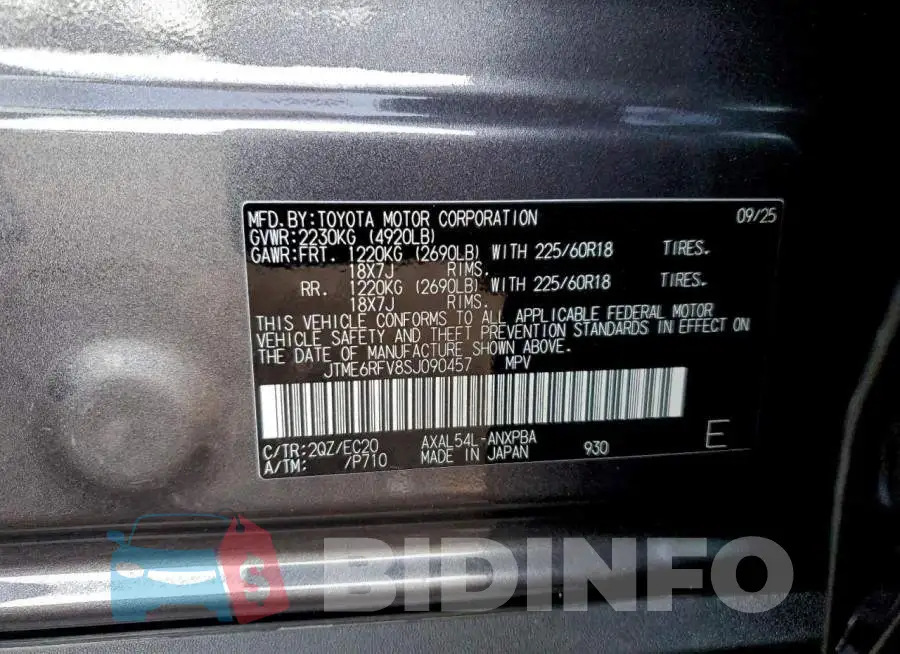 JTME6RFV8SJ090457 Photo# 13