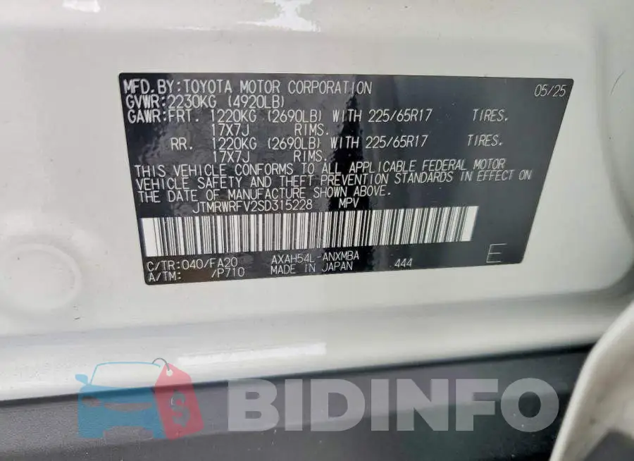 JTMRWRFV2SD315228 Photo# 14