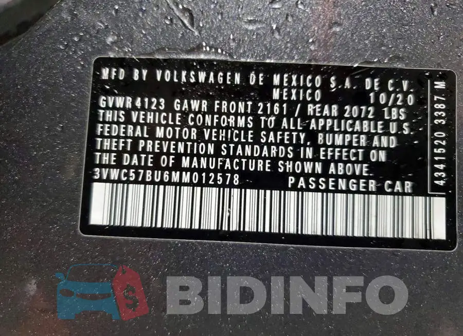3VWC57BU6MM012578 Photo# 12