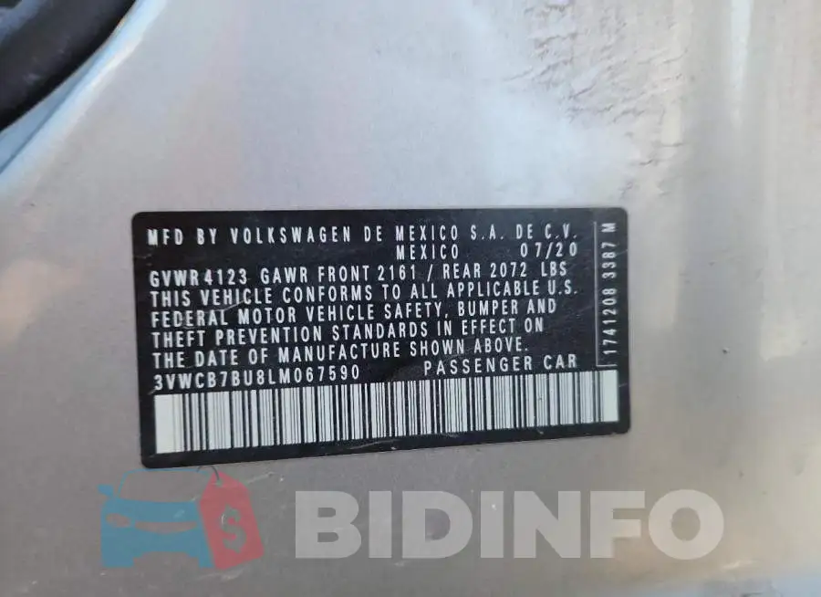 3VWCB7BU8LM067590 Photo# 12