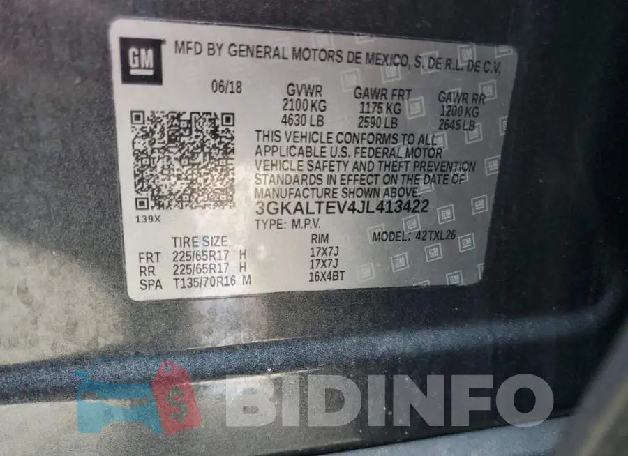 3GKALTEV4JL413422 Photo# 13