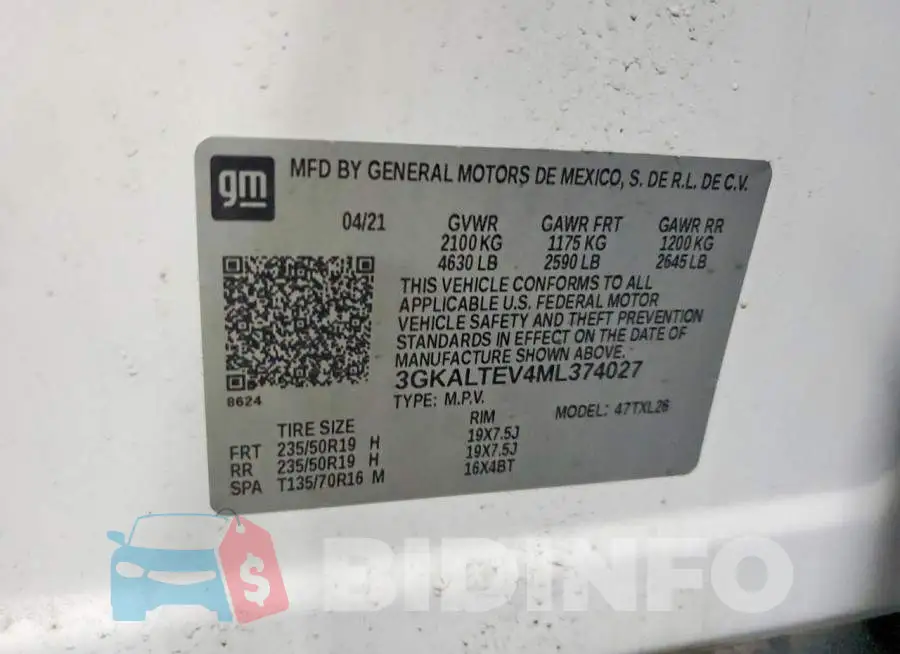 3GKALTEV4ML374027 Photo# 13