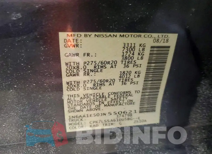 1N6AA1E50JN550621 Photo# 12