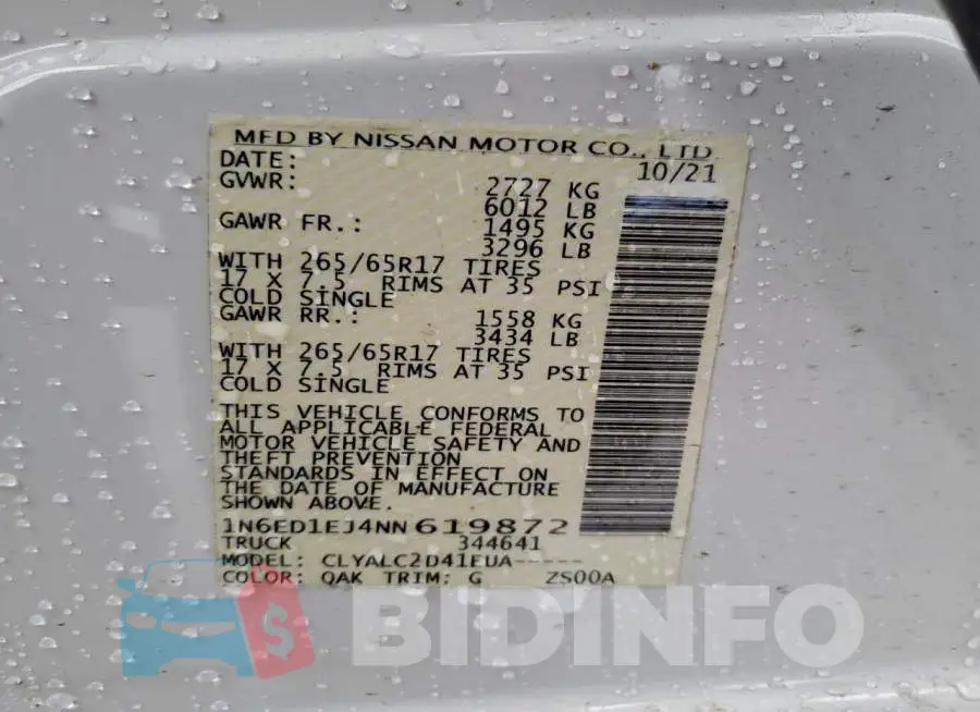 1N6ED1EJ4NN619872 Photo# 12