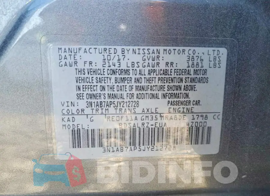 3N1AB7AP5JY212728 Photo# 12