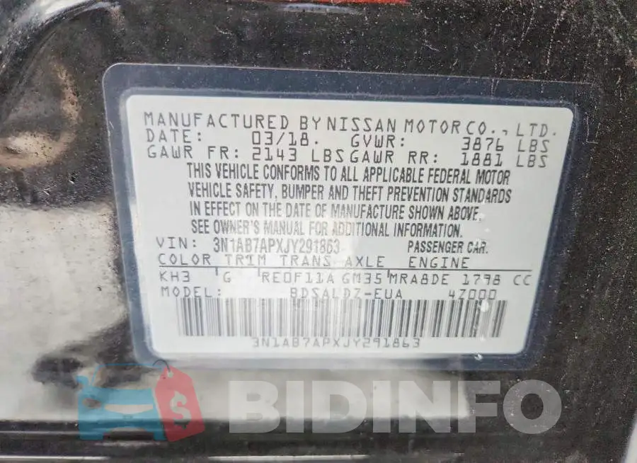 3N1AB7APXJY291863 Photo# 12