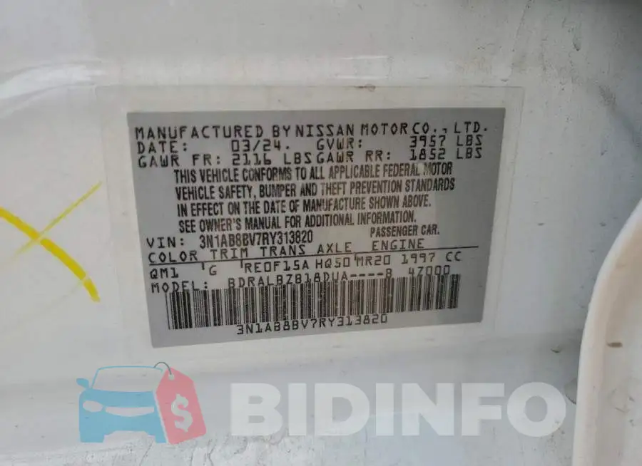 3N1AB8BV7RY313820 Photo# 13