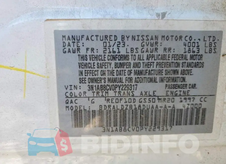 3N1AB8CV0PY229317 Photo# 12