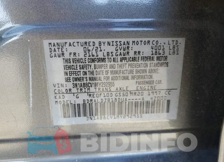 3N1AB8CV1MY292955 Photo# 12