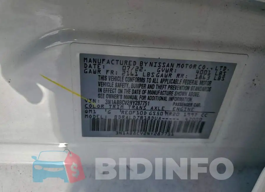 3N1AB8CV2NY287751 Photo# 12