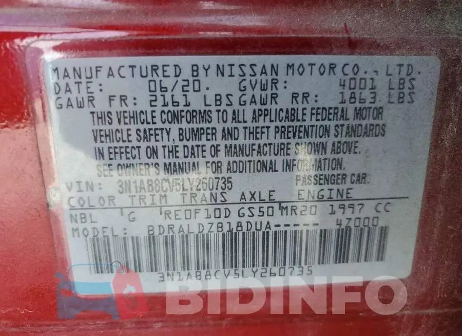 3N1AB8CV5LY260735 Photo# 12