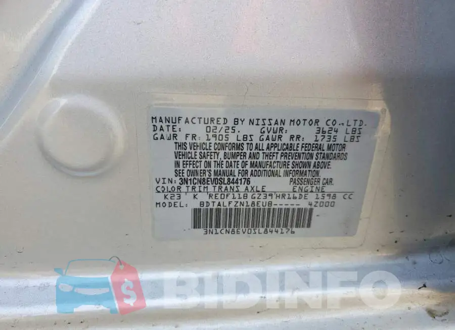 3N1CN8EV0SL844176 Photo# 12