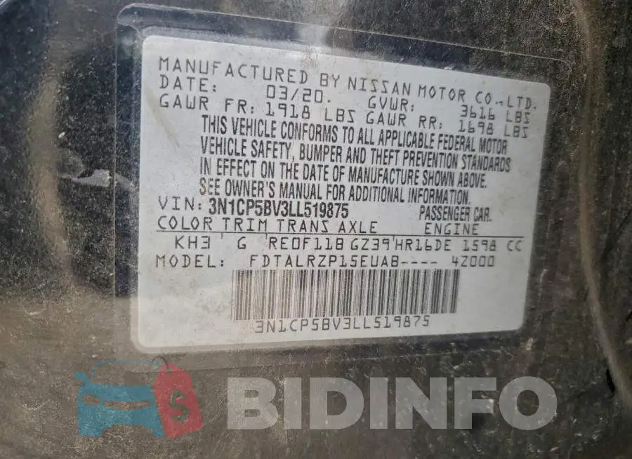 3N1CP5BV3LL519875 Photo# 13